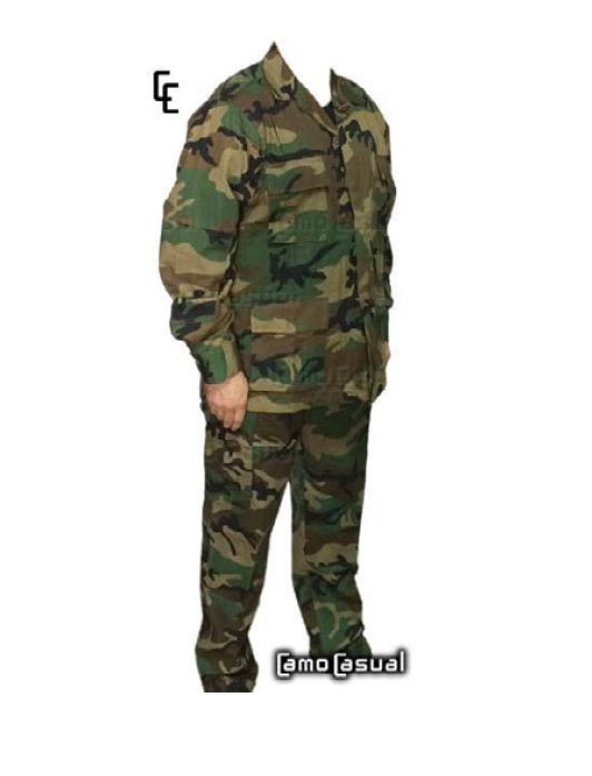 Uniforme Militar Equipo Camuflado Woorland casaca y pantalón - El Bunkker