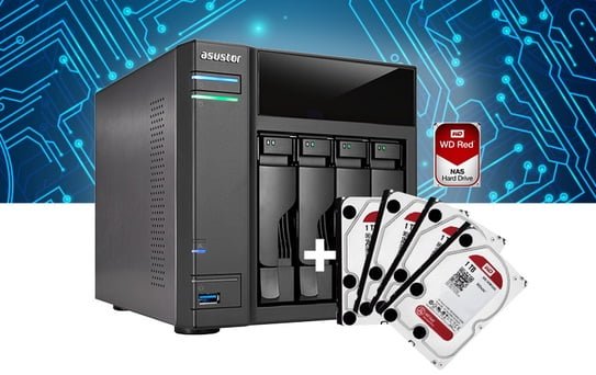 Combo NAS ASUSTOR AS304T + 4 discos de 1TB