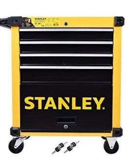 Carro de Herramientas Stanley Gabinete Rodante Métalico 4 Gavetas 1 Puerta