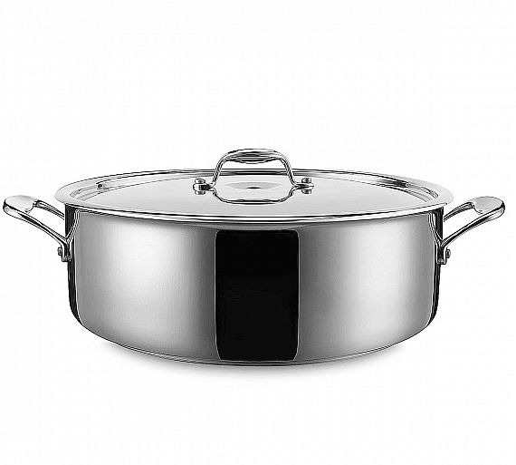 Cacerola Pujadas en Acero Inoxidable 2/A Baja con Tapa Capacidad 6.7Lt