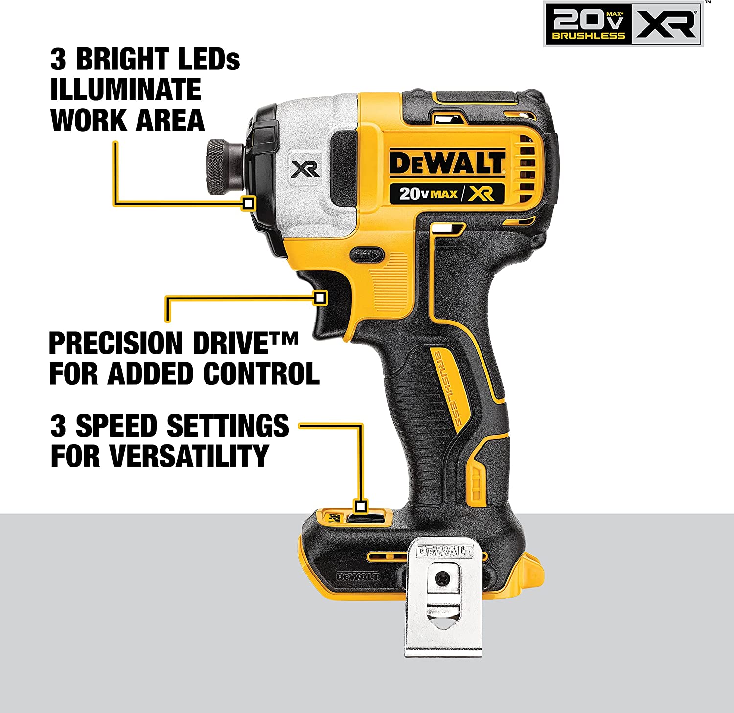 Atornillador Dewalt Impacto 20v XR S/Cargador S/Baterias - Imagen 5