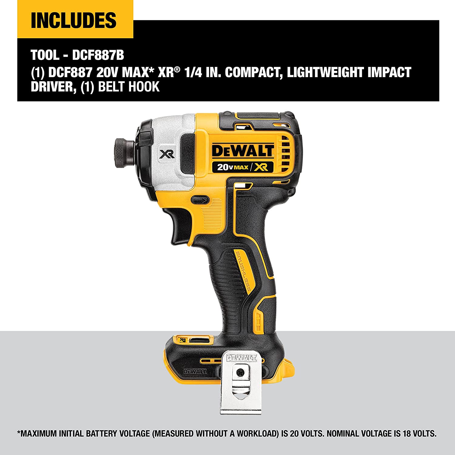 Atornillador Dewalt Impacto 20v XR S/Cargador S/Baterias - Imagen 6