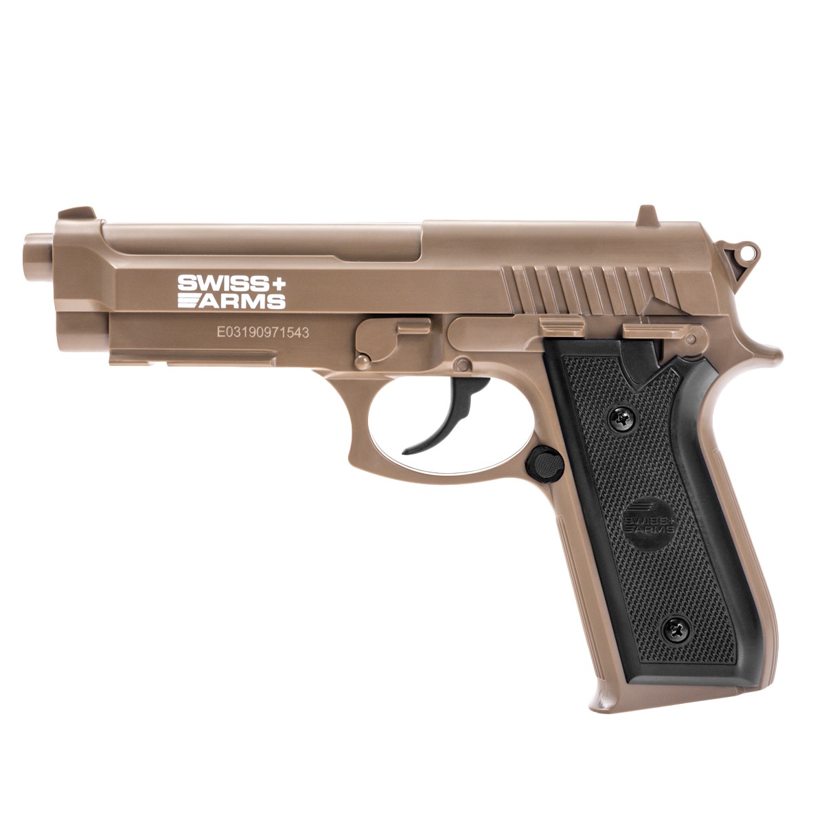 Pistola Co2 Cybergun Modelo Swiss Arms Sa 92 Metal Tan Bax Cal 4.5