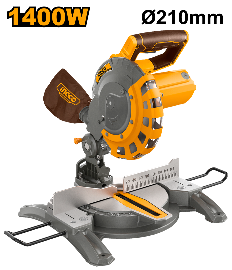 Sierra Ingletadora 8" (210MM) Ingco BMS14007 1400W 5000 RPM Corte 120mm
