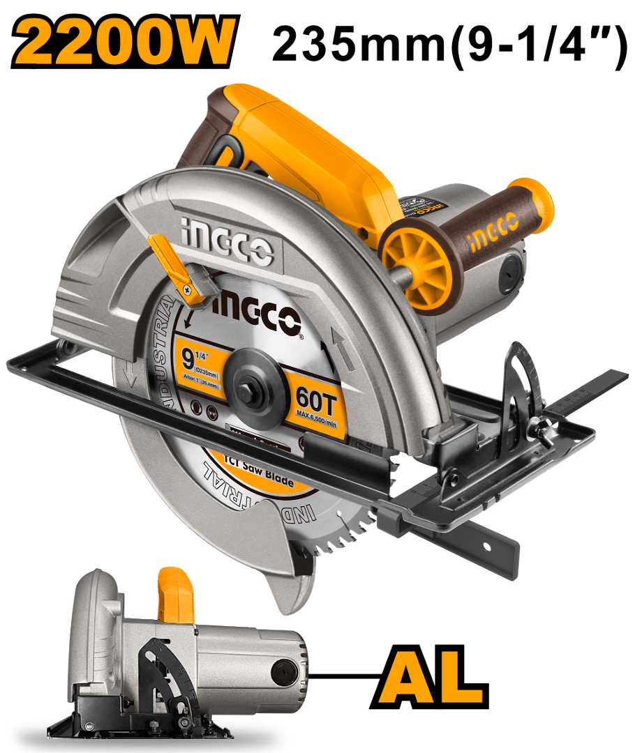 Sierra Circular Ingco Industrial De Mano CS2358 Disco 9¼ 2200W