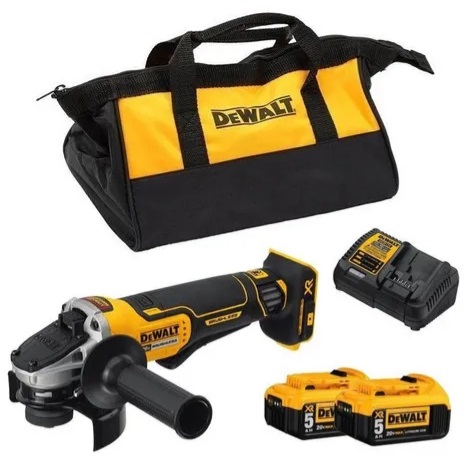 Amoladora Dewalt 115-125mm XR 20V 2 Baterias 5A Con Bolso - Imagen 2