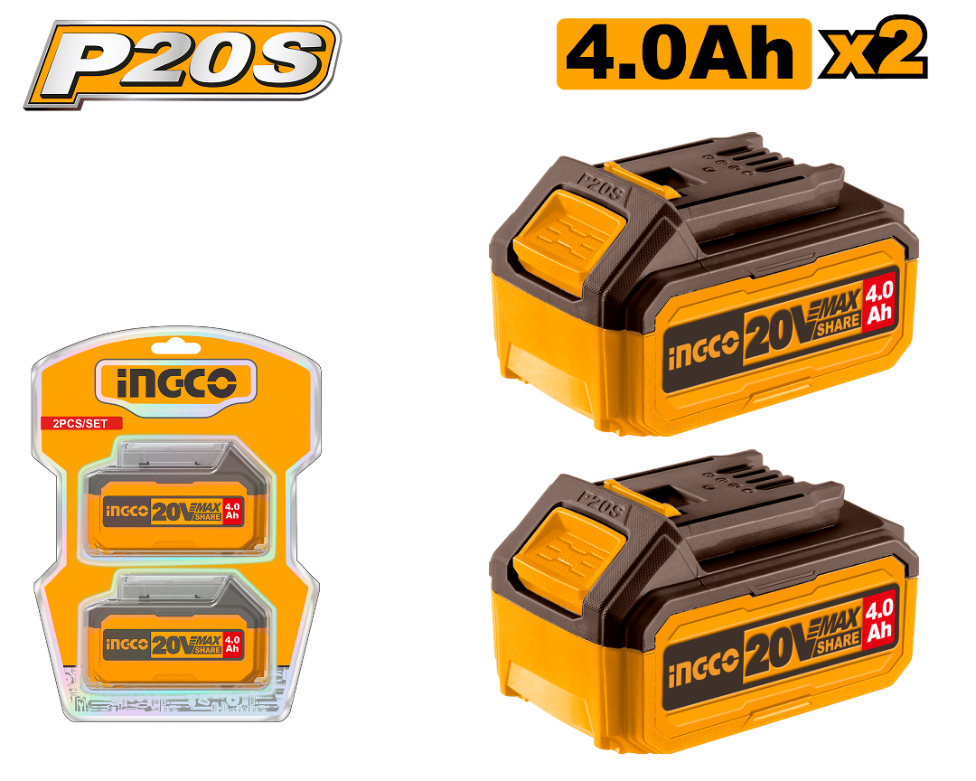 Set X 2 Baterias Ingco 4 AH 20V COSLI240312