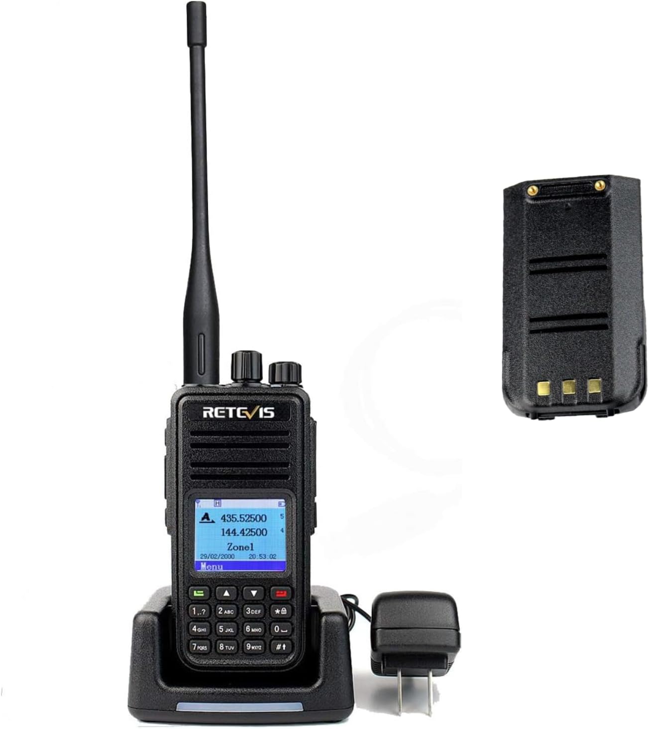 Radio Retevis RT3S DMR Con GPS Dual Band (Vhf/Uhf) Hasta 5W Bateria 2000 Mah Digital/Analogo 5Km Alc - Imagen 2