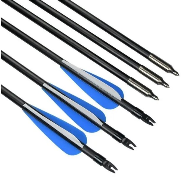 Set X 10 Flechas De Fibra De Vidrio 80 Cm Con Punta Con Rosca - Imagen 3