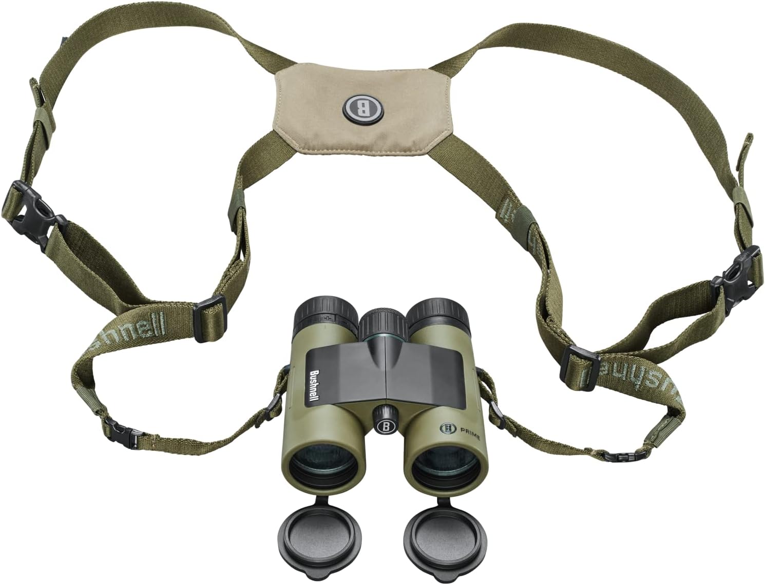 Binocular Bushnell Prime 10x42 Verde Con Arnes Y Funda Tela Impermeable - Imagen 4