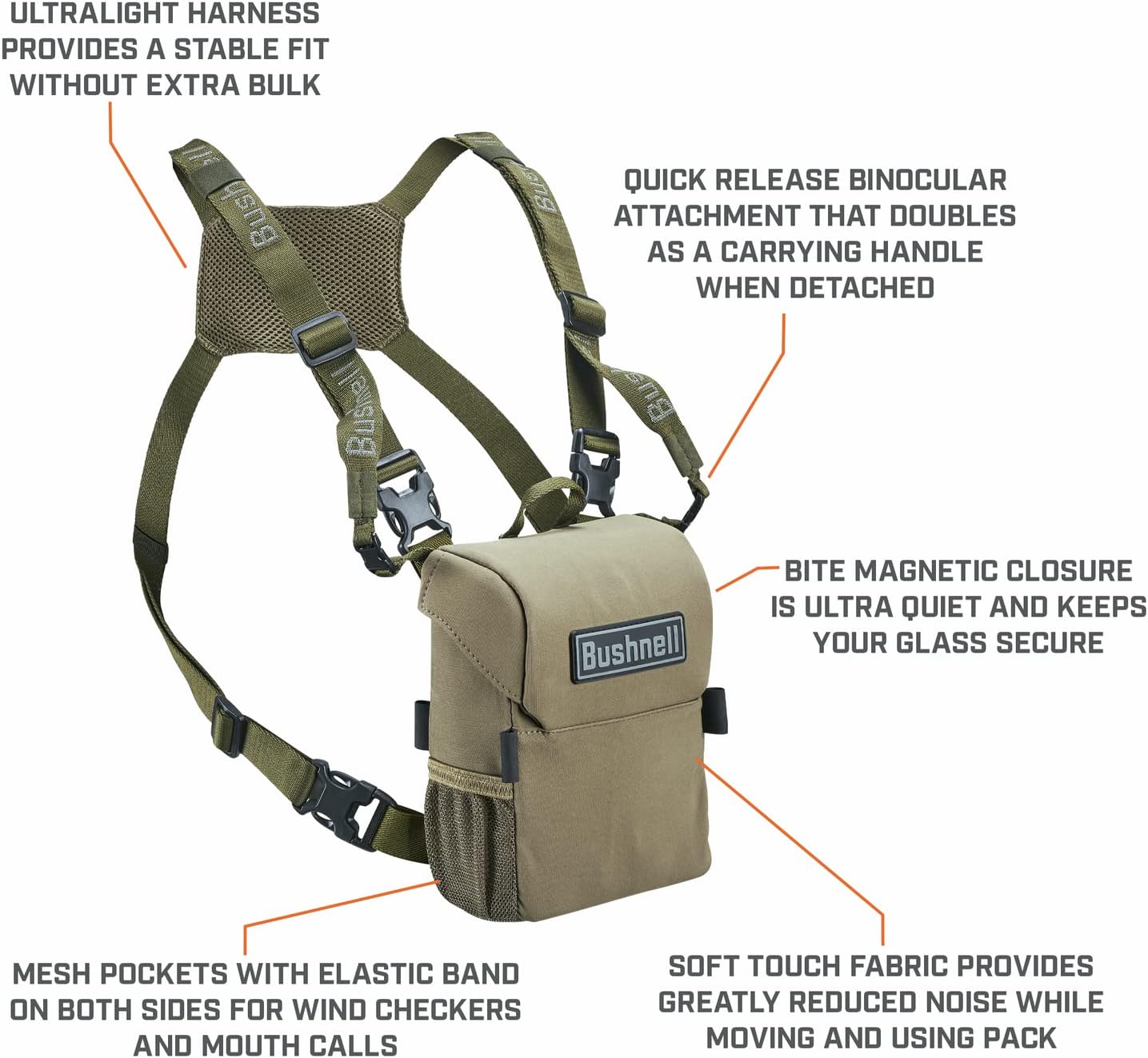 Binocular Bushnell Prime 10x42 Verde Con Arnes Y Funda Tela Impermeable - Imagen 5