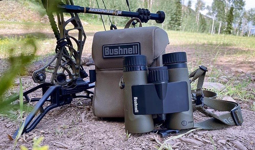 Binocular Bushnell Prime 10x42 Verde Con Arnes Y Funda Tela Impermeable - Imagen 6