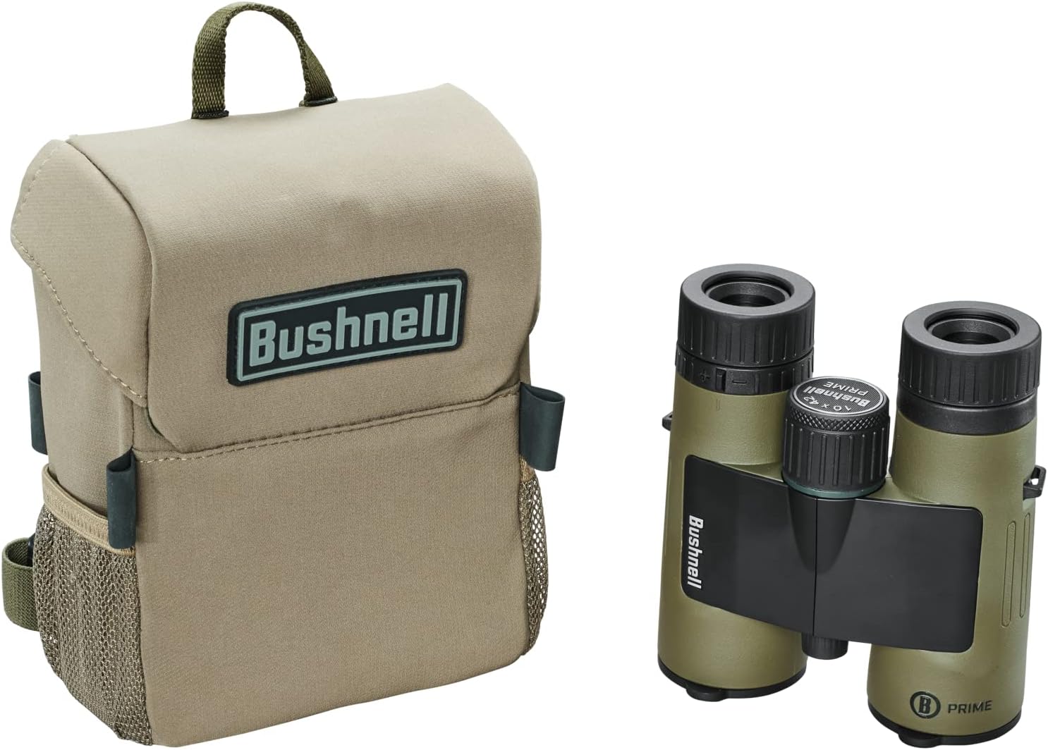 Binocular Bushnell Prime 10x42 Verde Con Arnes Y Funda Tela Impermeable