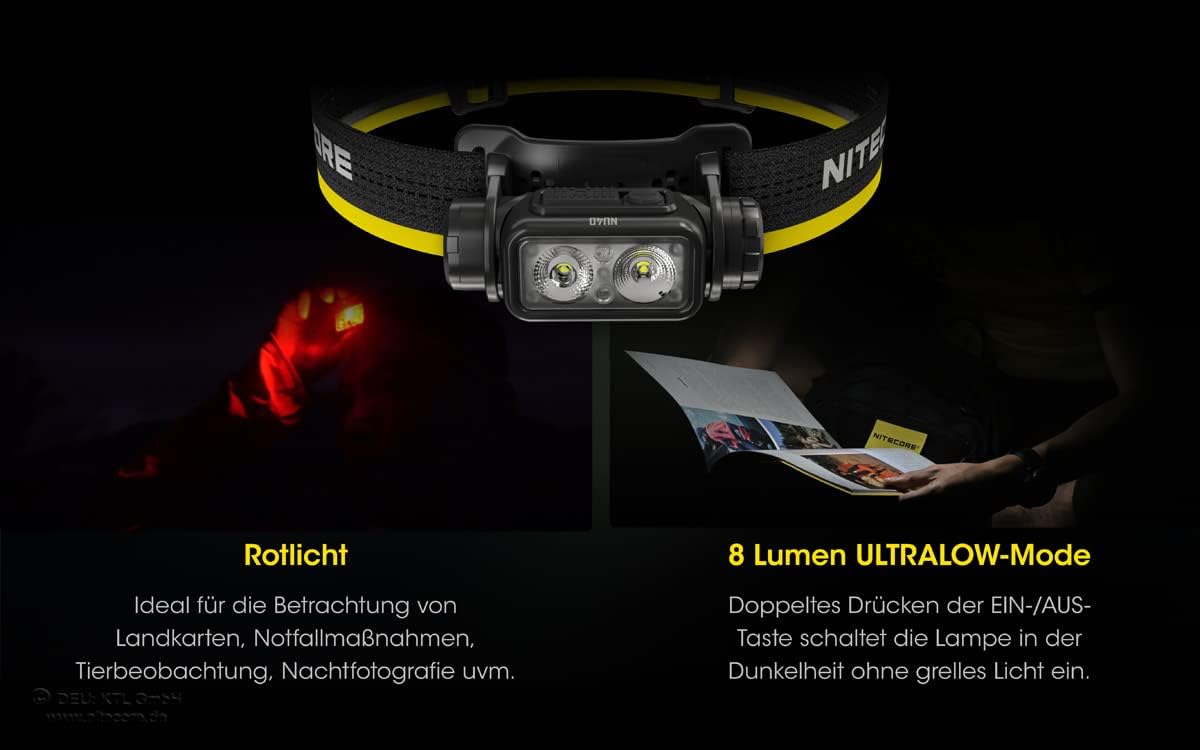 Linterna Frontal Nitecore NU40-1000 Lúmenes Recargable USB-C De Alto Rendimiento - Imagen 9