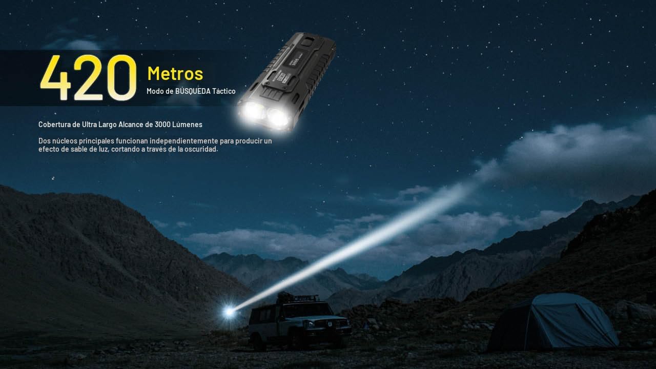 Linterna Táctica EDC Definitiva Nitecore EDC37 de 8000 Lúmenes Con Display Oled - Imagen 7