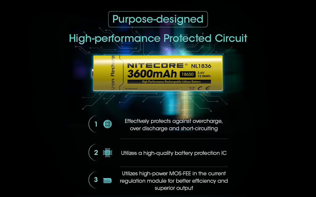 Set Bateria Nitecore NL1836 Li-Ion Recargable De 3600 Mah 3.6 V De Alto Rendimiento 18650 X 2 - Imagen 6