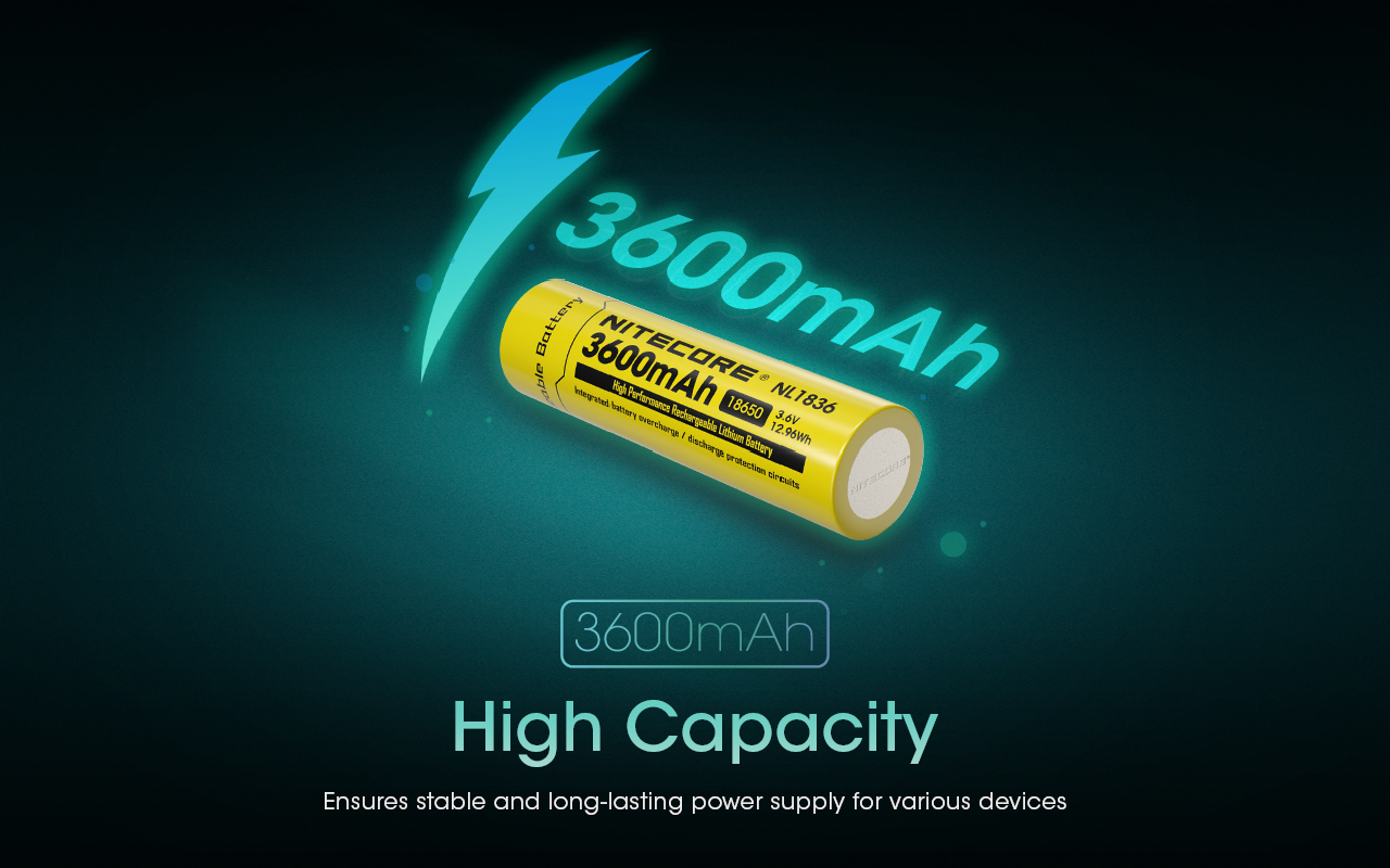 Set Bateria Nitecore NL1836 Li-Ion Recargable De 3600 Mah 3.6 V De Alto Rendimiento 18650 X 2 - Imagen 8