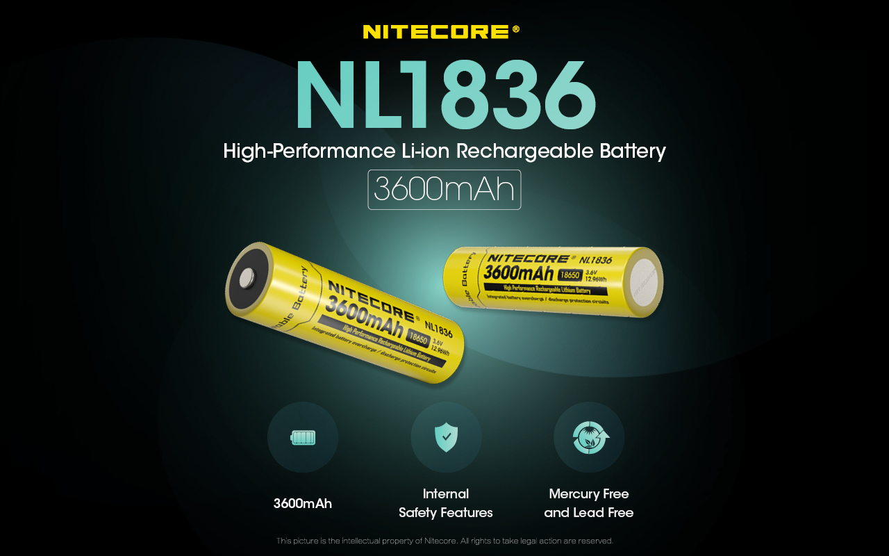 Set Bateria Nitecore NL1836 Li-Ion Recargable De 3600 Mah 3.6 V De Alto Rendimiento 18650 X 2 - Imagen 9